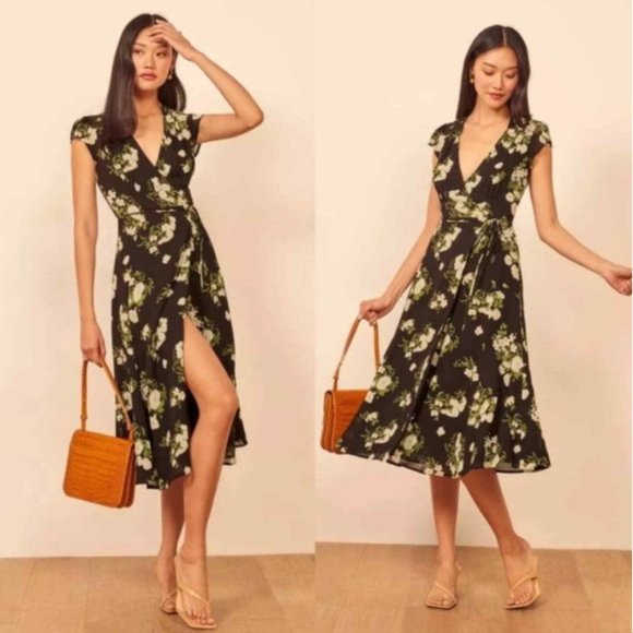 NWT Reformation Carina Wrap Dress In Celeste Size M #762 - Picture 2 of 12